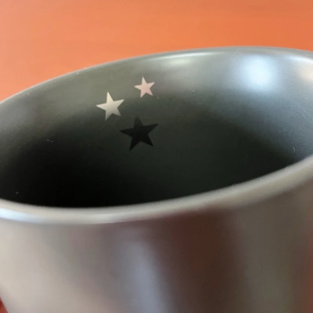 Starbucks Collectible Matte Charcoal Gray Silver Glitter Coffee Tea Mug 2018